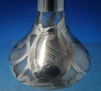 Perfume Bottle with Sterling Silver Overlay 2 1/2" Monogram S c.1900 (#6118)