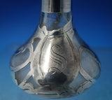 Perfume Bottle with Sterling Silver Overlay 2 1/2" Monogram S c.1900 (#6118)