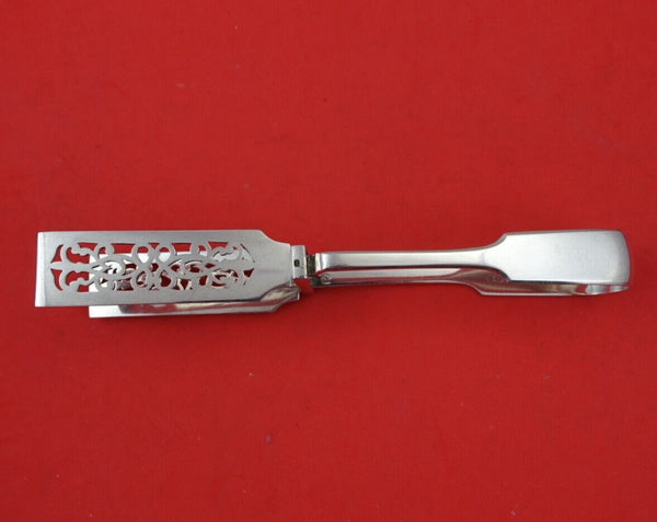 George Adams English Victorian Sterling Silver Asparagus Serving Tong Pcd Yoked