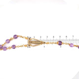 14k Yellow Gold Creed Rosary with Genuine Natural Amethyst Beads (#J5961)