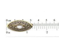 14k Yellow Gold Victorian Genuine Natura Moonstone Pin w/Applied Leaves (#J5472)