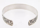 Sterling Cuff Bracelet Engine Turned Scrollwork (#J3970)