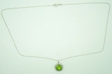 14K Gold 4.41ct Brilliant Cut Genuine Natural Peridot Pendant w/ Diamond #J2856