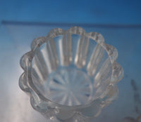 HA English Victorian Cut Crystal Salt Cellar Sterling Silver Salt Spoon (#5547)