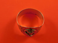 Medallion Coin Silver Napkin Ring Bright-Cut w/ 3D Applied Medallion 1 3/8"