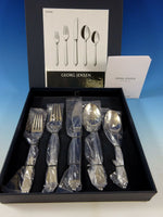 Pyramid by Georg Jensen Stainless Steel Flatware Set For 12 Service 60 Pcs New