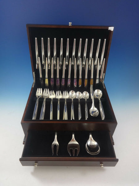 Tulip by Michelsen Sterling Silver Flatware Set Service For 12 Modernism 75 Pcs