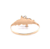 10k Yellow Gold Victorian Seed Pearl Ring with Blue Paste Stones (#J5617)