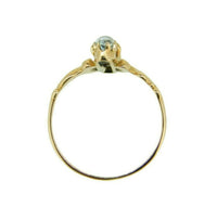 10k Yellow Gold Victorian Genuine Natural Aquamarine and Moonstone Ring (#J4649)