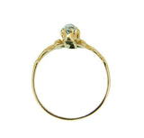 10k Yellow Gold Victorian Genuine Natural Aquamarine and Moonstone Ring (#J4649)