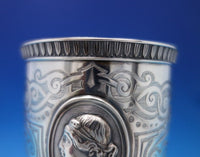 Medallion by Wendt Sterling Silver Mug Applied Medallion Hand Chased (#6856-2)