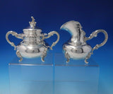 Baroque by Alt Heidelberg Sterling Silver Tea Set 4pc w/Matching SP Tray (#5017)