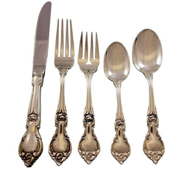 Alexandra by Lunt Sterling Silver Flatware Set for 12 Service 60 pieces