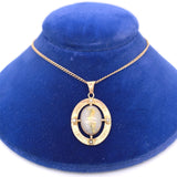 10k Gold Victorian Gold Vein Quartz Pendant w/ Flowers (#J5640)