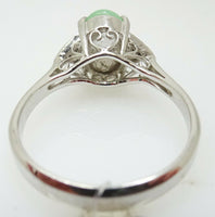 14K Gold Oval Jade Ring with Diamonds (#J3288)