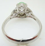 14K Gold Oval Jade Ring with Diamonds (#J3288)