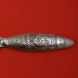 Judaica by Unknown Sterling Silver Bread Knife Serrated with Writing 12 3/4"