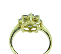14k Yellow Gold Flower Genuine Natural Tanzanite Ring with Diamond (#J2051)