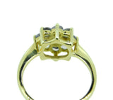 14k Yellow Gold Flower Genuine Natural Tanzanite Ring with Diamond (#J2051)