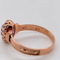 14k Yellow Gold Victorian Genuine Natural Amethyst Rose of Sharon Ring (#J6142)