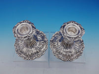 Francis I by Reed & Barton pair of Candlestick #X569 with pierced shades (#4613)