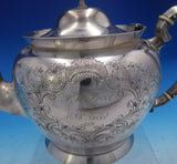 Bigelow Bros and Kennard Coin Silver Tea Pot Hand Engraved Scrollwork (#4015)