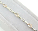 14k Gold 1.97ct Oval Genuine Natural Morganite Bracelet with Diamonds (#J4072)