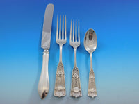 Ribbon by Wendt Sterling Silver Flatware Service for 8 Set 48 pcs Antique c1870
