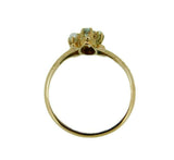 10k Yellow Gold Victorian Aquamarine Ring with Seed Pearls (#J4627)