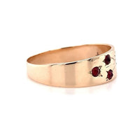 10k Rose Gold Victorian Genuine Natural Garnet Band Ring (#J5668)