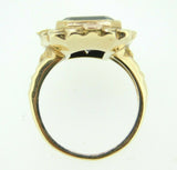 10k Yellow Gold 8.4 Carat Genuine Natural Garnet Ring with Flowers (#J1857)