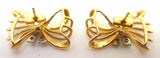 18k Gold Retro Genuine Natural Diamond Bow Earrings (#J3550)