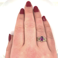 10k Yellow Gold 1.26ct Grape Genuine Natural Garnet Ring Size 5.25 (#J6143)