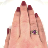 10k Yellow Gold 1.26ct Grape Genuine Natural Garnet Ring Size 5.25 (#J6143)