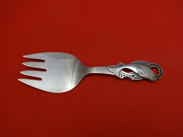 Cohr Sterling Silver Fish Serving Fork with Realistic Fish Figural 3-D 7 1/4"