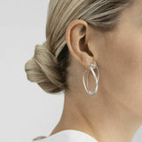 Infinity by Georg Jensen Denmark Sterling Silver Earhoop Earring Set Large - New