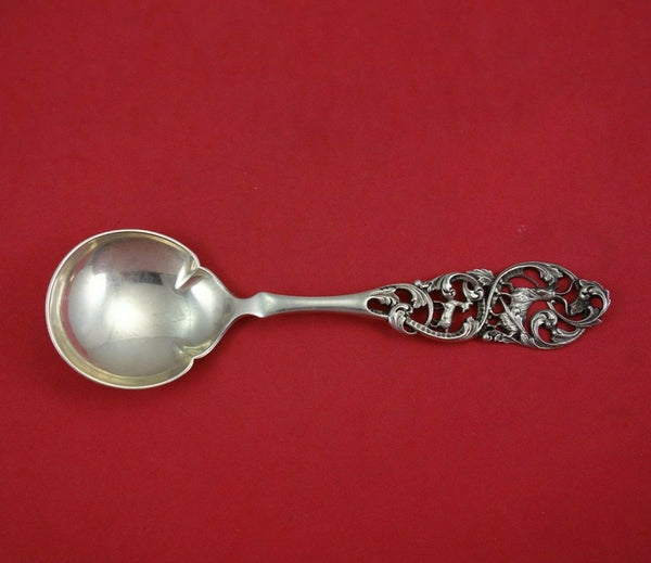 Norwegian Sterling Silver Jelly Spoon with Mountain Goats Motif 7"