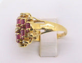 Marvelous 14k Gold Ring with Eight Genuine Natural Rubies and Diamonds (#J496)