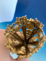 Gilt Bronze Tussie Mussie Posey Posy Holder with Carved Mother of Pearl (#J1316)
