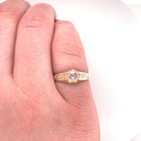10k Rose Gold Victorian Rose Cut Genuine Natural Diamond Ring (#J5653)