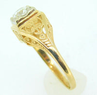 14k Yellow Gold Filigree .34ct Genuine Natural Diamond Ring (#J4131)