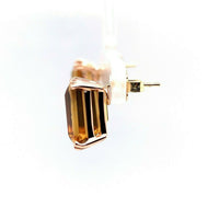 18k Rose Gold Pair of Retro Genuine Natural Citrine Stud Earrings (#J5488)