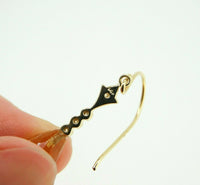 14k Gold Briolette Genuine Natural Citrine and Diamond Drop Earrings (#J4475)