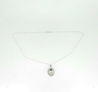 14k White Gold Oval Locket with Decorative Border (#J5081)