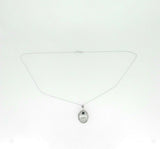 14k White Gold Oval Locket with Decorative Border (#J5081)