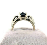 14k White Gold Cushion Cut 2.92 Carat Genuine Natural Grey Spinel Ring (#J5522)