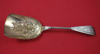 Coin Silver Cracker Scoop Bright-Cut Engine Turned Twisted w/ Embossed Fruit 9"