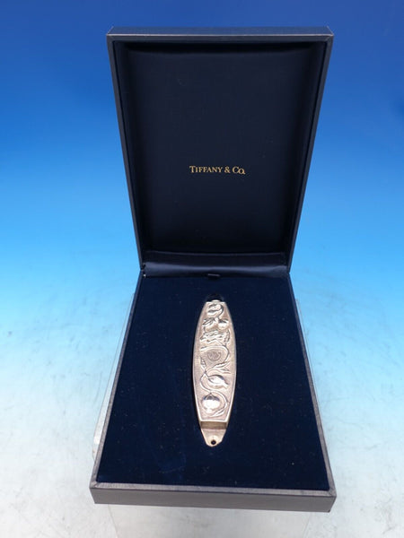 Tiffany and Co Silverplate Mezuzah w/Harvest Designs in Fitted Box  (#7395)