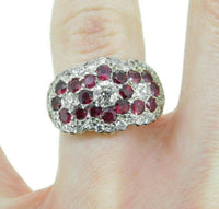 10k Yellow Gold Victorian 1.30ct Genuine Natural Diamond and Ruby Ring (#J4689)