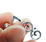 14k White Gold Genuine Natural Diamond Swirl Earrings .25ct (#J726)
